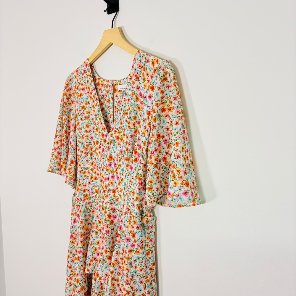 Fourteenth Place Womens Floral Tiered High Low Maxi Dress Smocked Waist Small - Picture 3 of 9